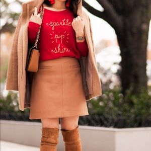 LOFT wool blend a-line mini skirt